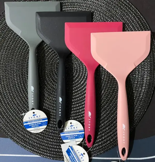 İvory Silikon Jumbo Spatula Geniş pembe