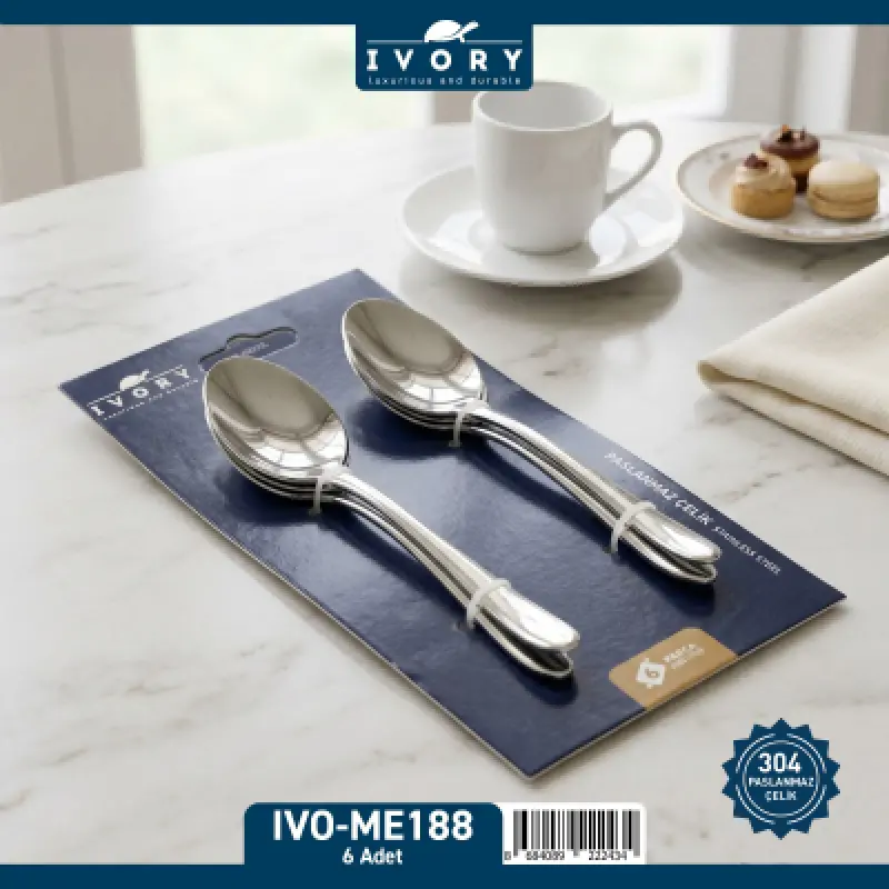 İvory Paslanmaz Çelik Tatlı Kaşığı ( IVO-ME189 )