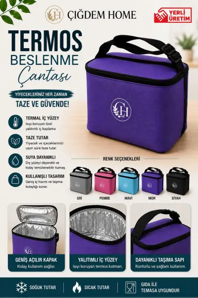 Termos Beslenme Çantası - [Mor]